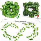 12 piezas de enredadera de hojas de artificiales - verdiura realista colgante para , fiestas, decoración , sin necesidad de energía, decoración de fiesta | estética natural | hojas de plástico duraderas, de pared de