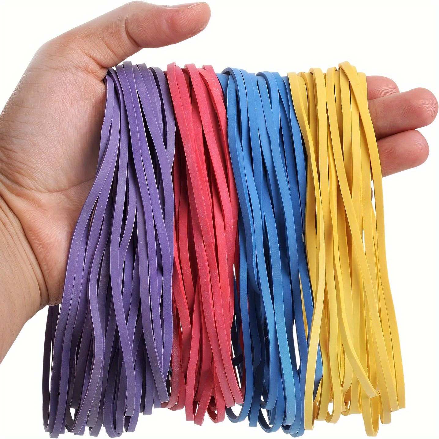 

40-pack Large Silicone Rubber Bands - Durable, Stretchy & Multipurpose For Office Organization And Storage