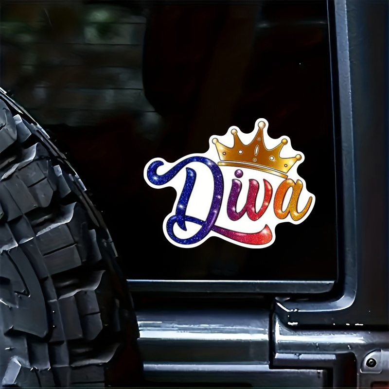 

Diva With Golden Crown Decal Sticker - Waterproof Vinyl Decals For Cars, Trucks, Laptops, Phones - Material: Vinyl