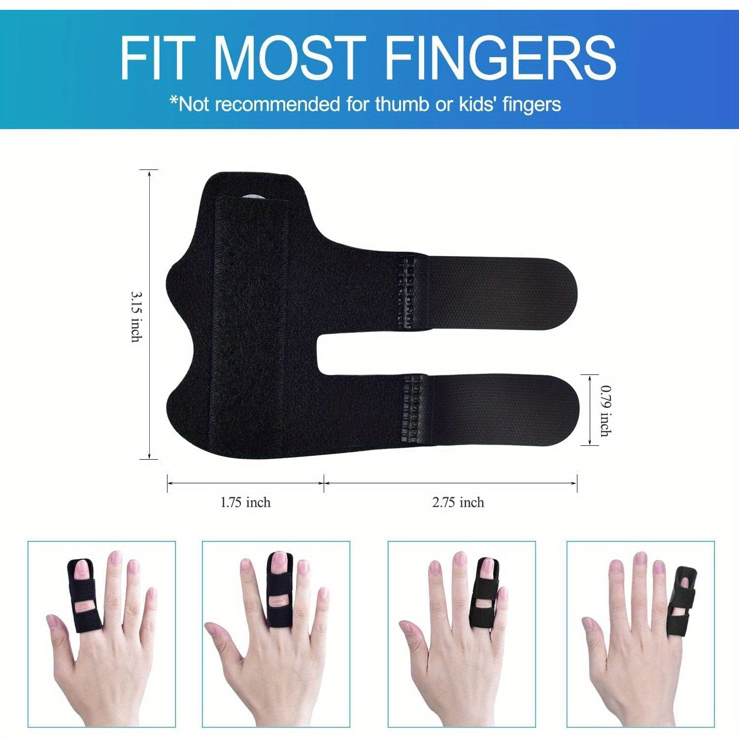 2-pack Adjustable Finger Splints - Synthetic Rubber Support Braces For ...