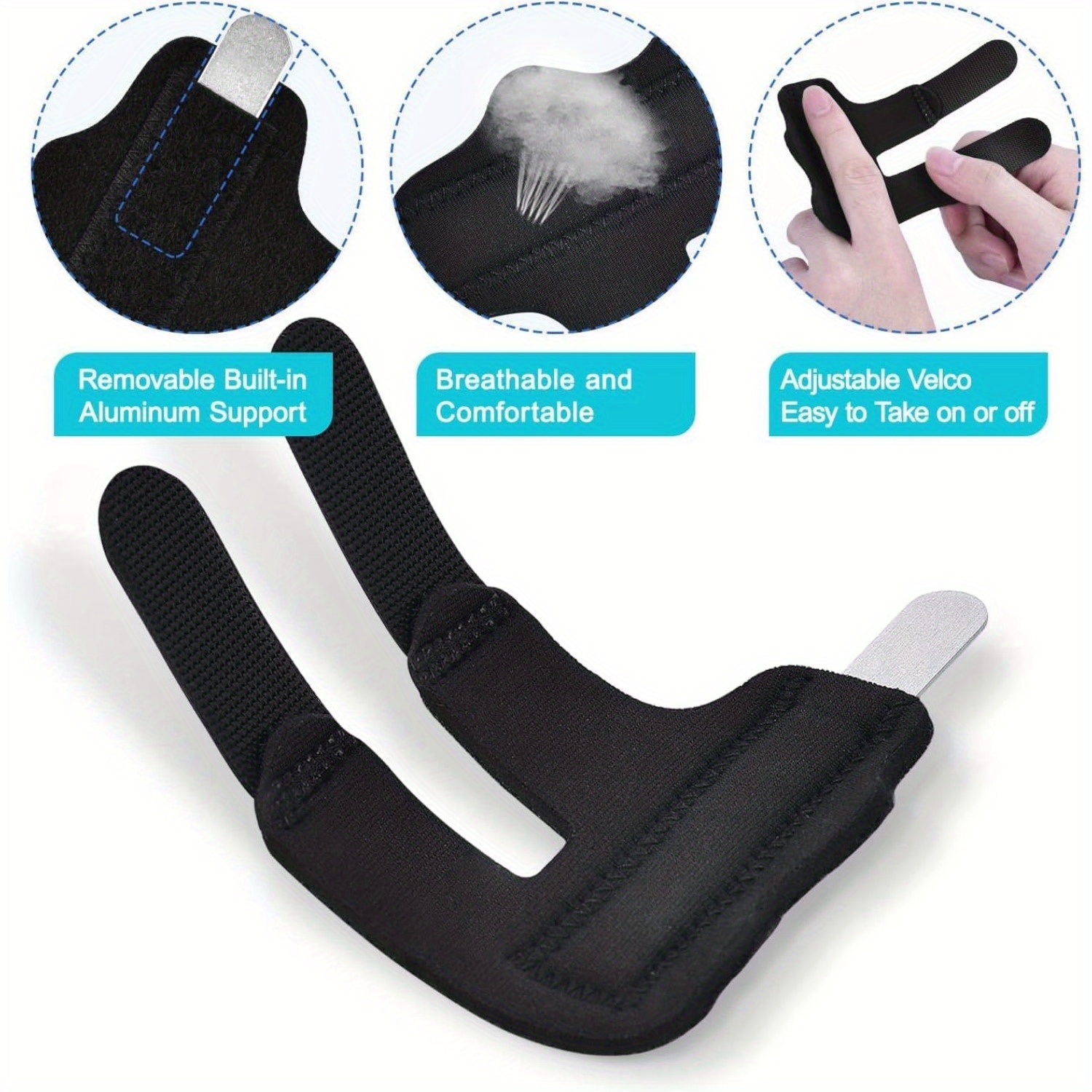 2-pack Adjustable Finger Splints - Synthetic Rubber Support Braces For ...