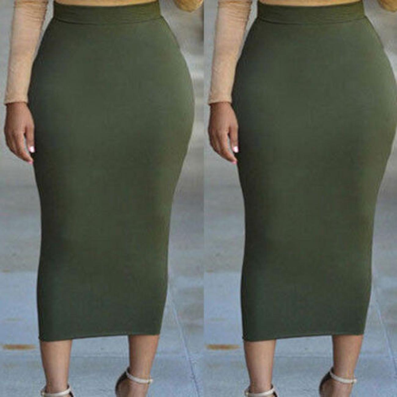 

Solid Slim High Waist Skirt, Y2k Long Length Pencil Bodycon Skirt For Spring & Summer, Women's Clothing