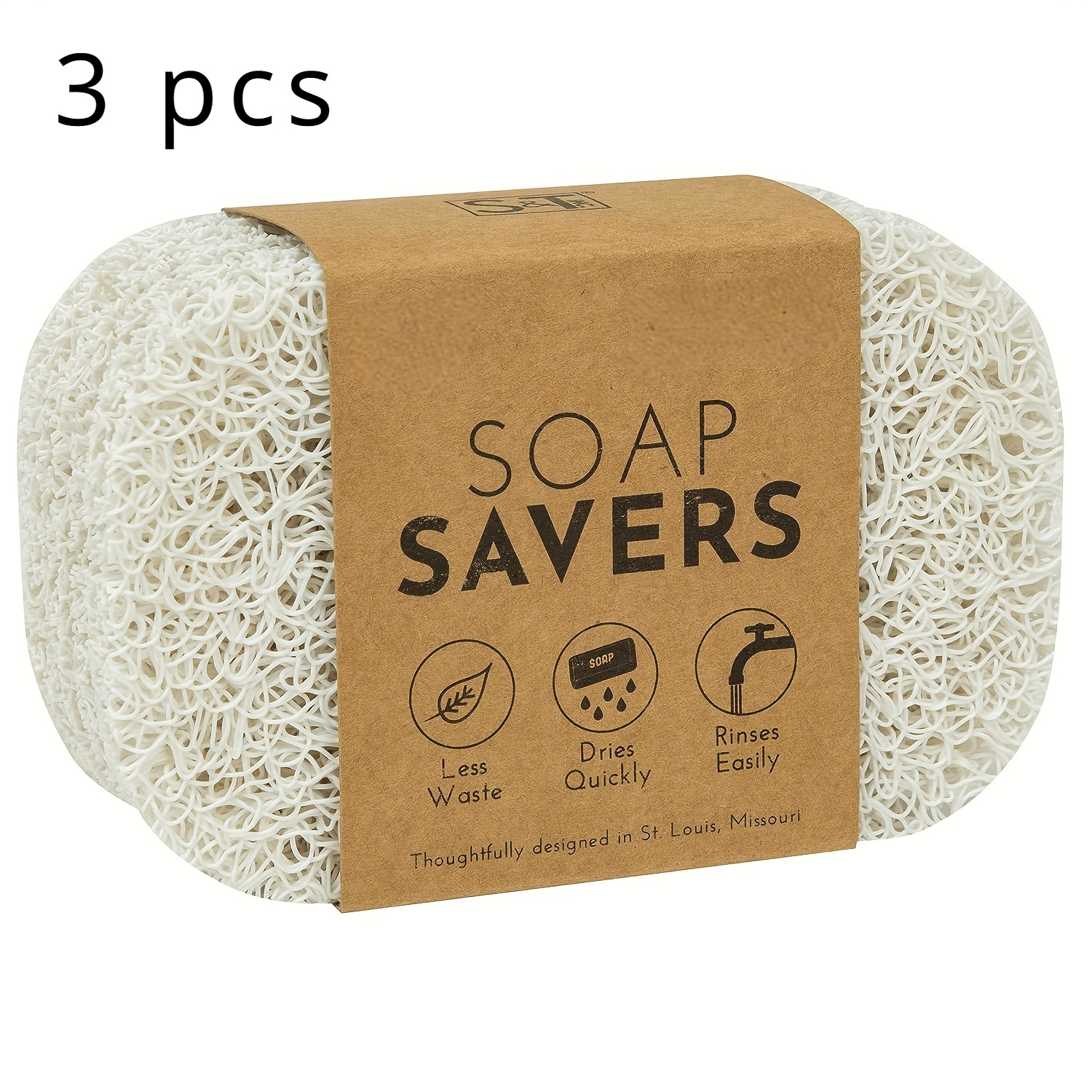 TEMU 3pcs White Soap Holder - Oval Plastic Drainage Tray For , Durable Soap Dish For Bar Soap, Less Waste Design, Kitchen Soap Holder | Minimalist