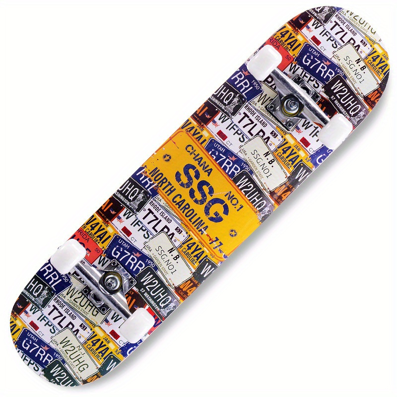 

Complete Skateboard With Graphics, 31-inch Maple Deck, Board, Skateboarding For Beginners, 80x20cm, 4-wheel Skateboard (pattern And Colors May )