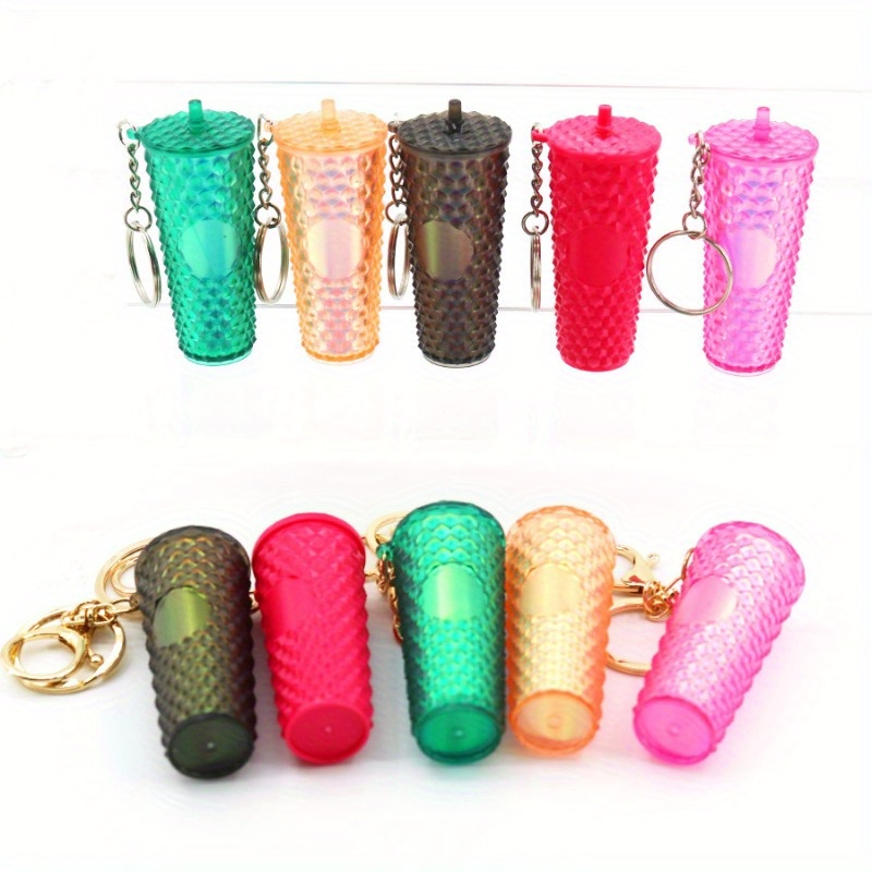 

Chic Mini Water Cup Keychain - Durable Pvc, Multi-color, Perfect For Bags & Gifts