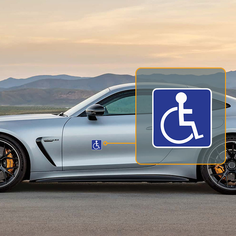 Handicap Parking Window Sticker Decal (2 Pack) - Disabled Vehicle Wheelchair Symbol