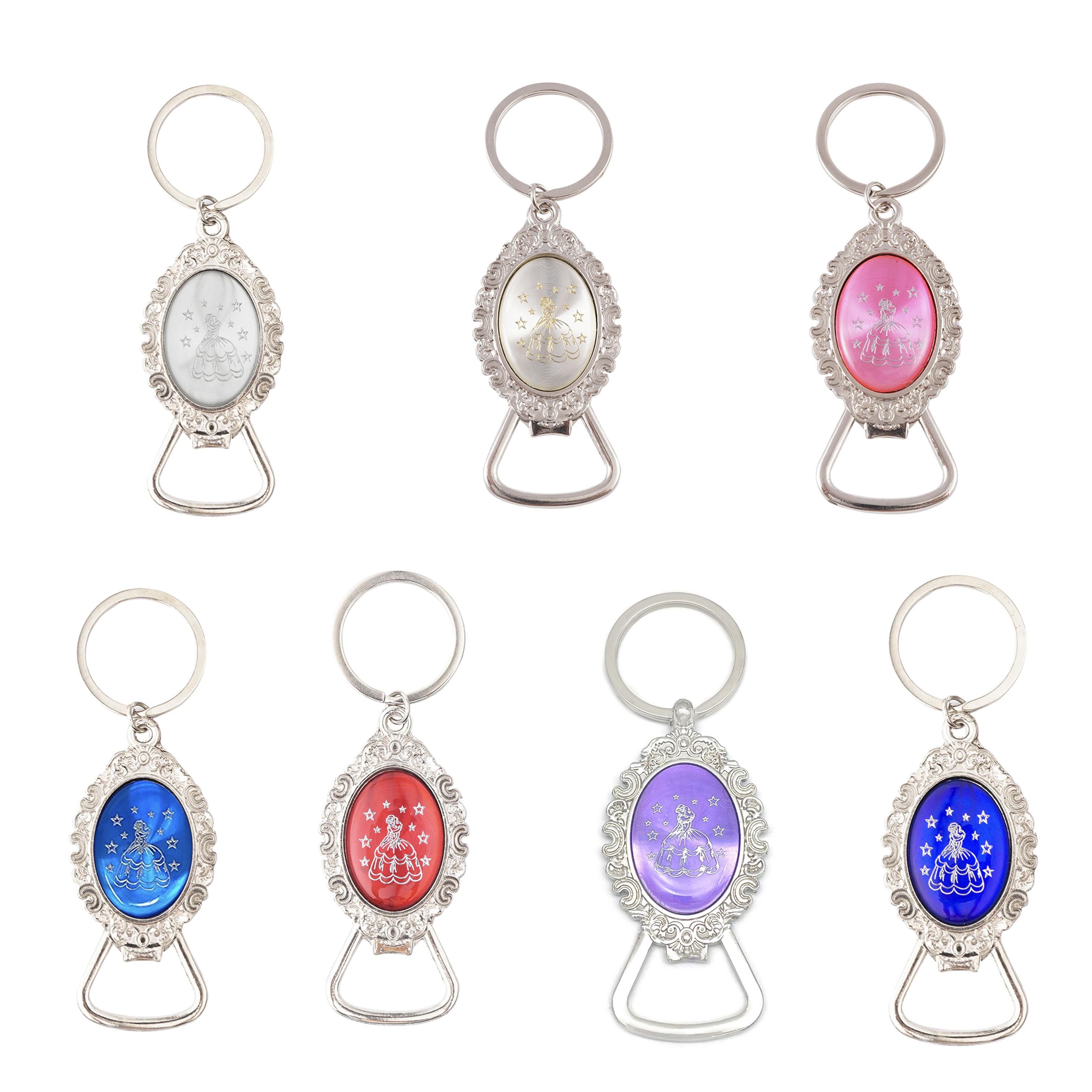

12pcs Quinceañera Sweet Design Keychain Oval Shaped With Star Deco For Women For Party Favors