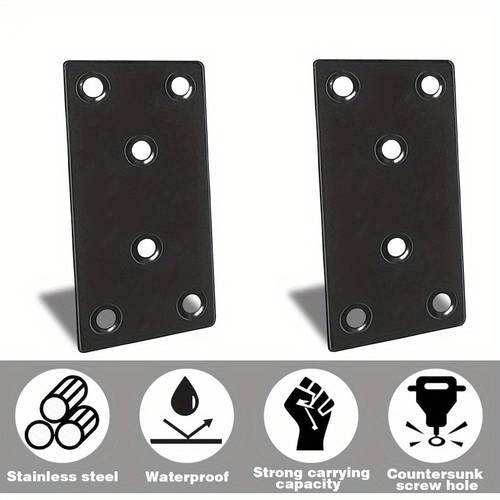 10pcs 201 stainless steel plates waterproof strong carrying capacity countersunk screw holes wood furniture fixing brackets for stability furniture countersunk holes durable repair plates furniture hardware