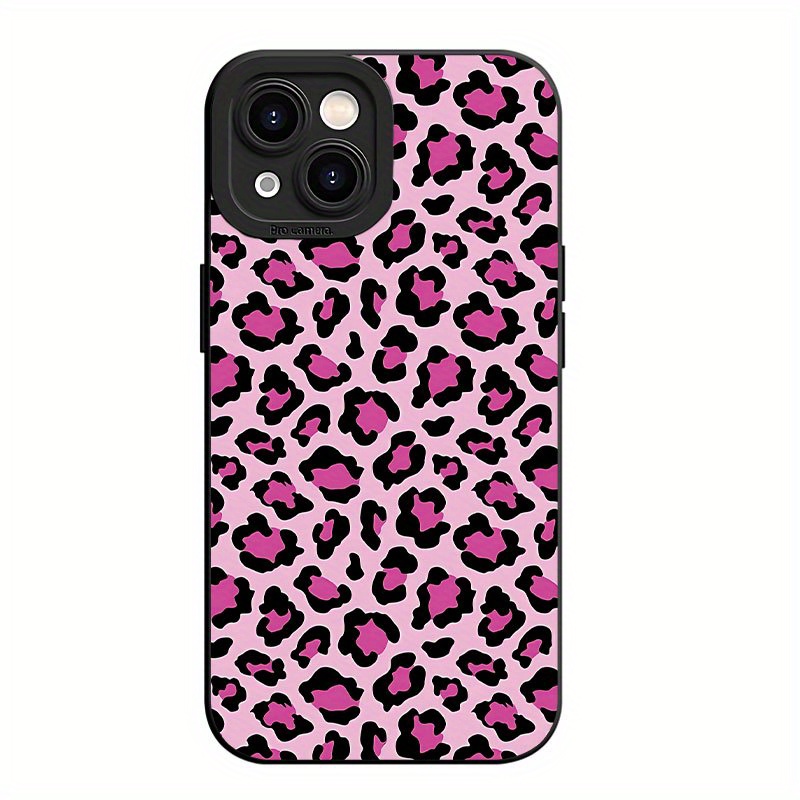 TEMU Phone Case: Angel Eyes Soft Phone Case With Pink Leopard Print Pattern Uv Printing Matte Phone Cover 360 Degree Full Protection For Iphone 11 12
