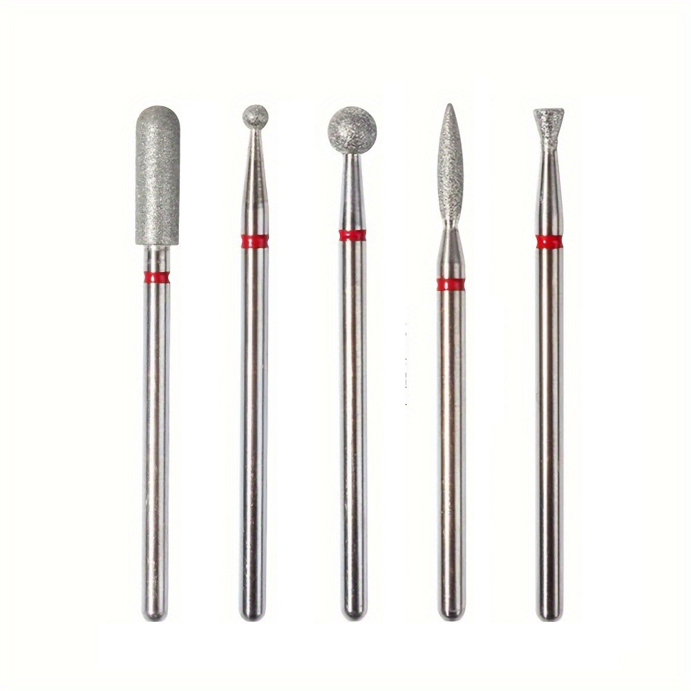 

5pcs Carbide Nail Drill Bits Set, Manicure & Pedicure Tools, Acrylic Gel Nail Polishing, With Cleaning Brush