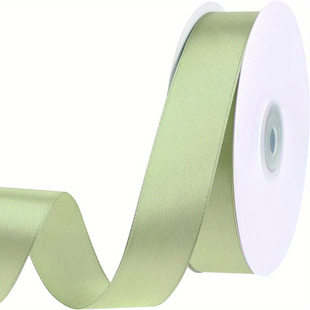 

Polyester Sage Green Satin Ribbon - 20 Yards X 1 Inch For Gift Wrapping, Wedding Decor, Floral Arrangements, Invitations, Non-waterproof, Ideal For Fabric Surfaces