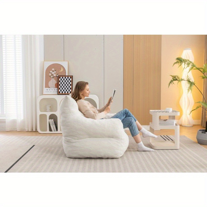 054-large Size Teddy Fabric Lazy Sofa Chair Sponge Filling For Indoor ...