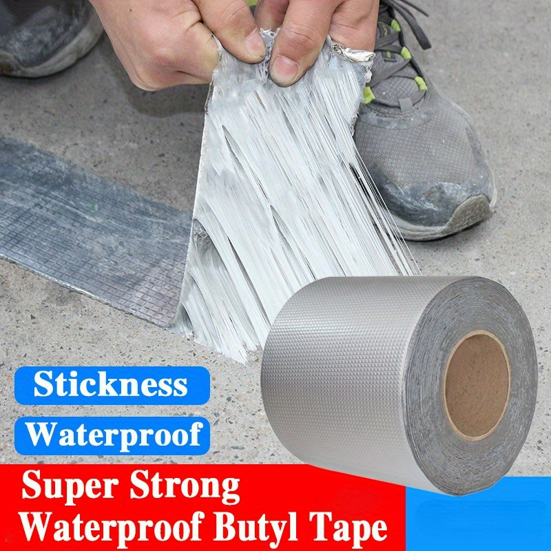 

5cm X 3m/1.96x118in Waterproof Tape High Temperature Resistance Aluminum Foil Thicken Butyl Tape Wall Pool Roof Crack Duct Repair Sealed Self Tape