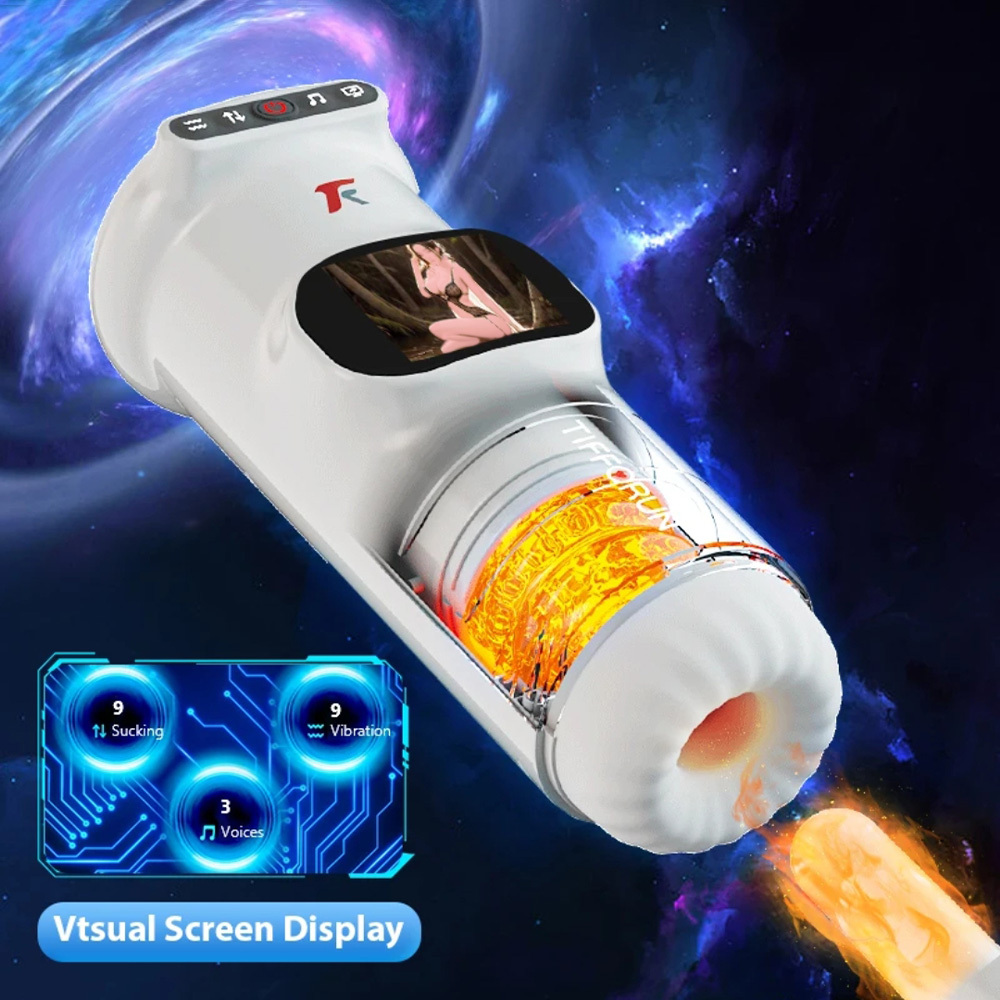MEMIO A Pce Automatic Retractable Aircraft Cup Male Masturbator Blowjob Vibration Machine Real Vagina Pocket Pussy Penis Oral Masturbation Cup Adult Sex Toy for Man