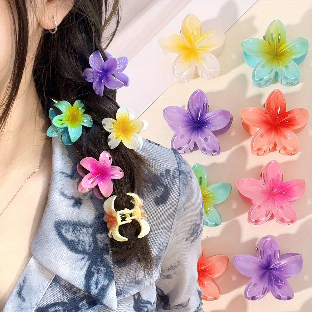 

6pcs Mini Hair Clips For Vacation, Mixed Colors Abs Material, Non-woven
