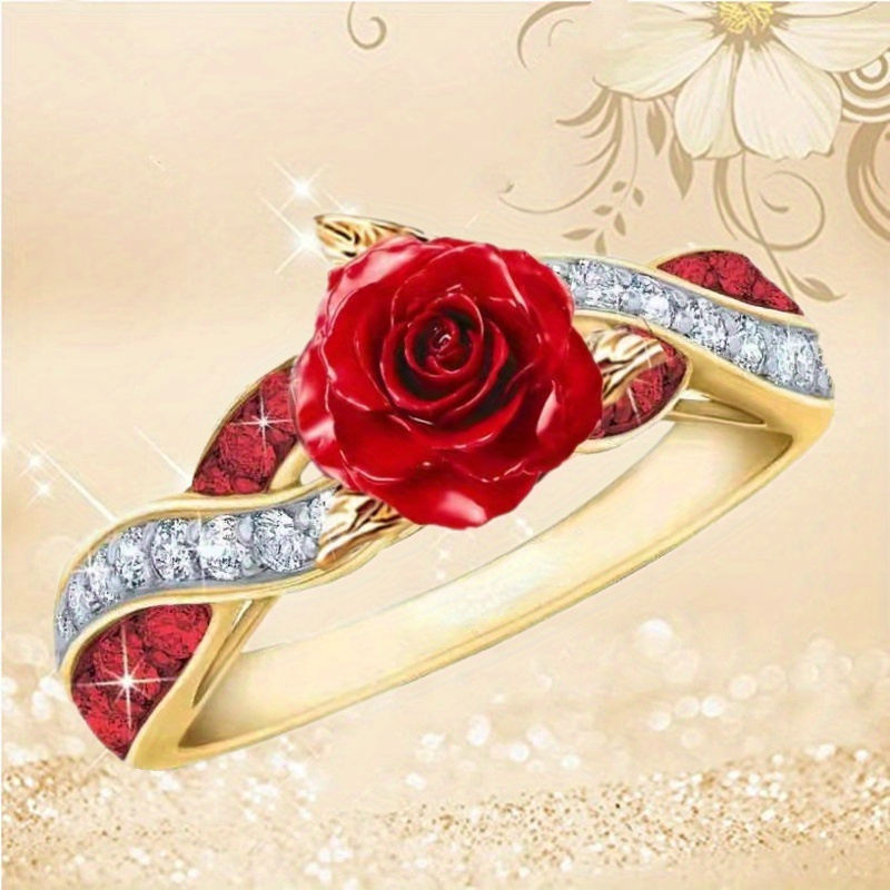 TEMU 1pc Romantic Exquisite , Ring, Women's Jewelry Ring, Wedding Ring, Engagement Ring, Birthday Party Anniversary Gift, Valentine's Day Christmas Gift Ring