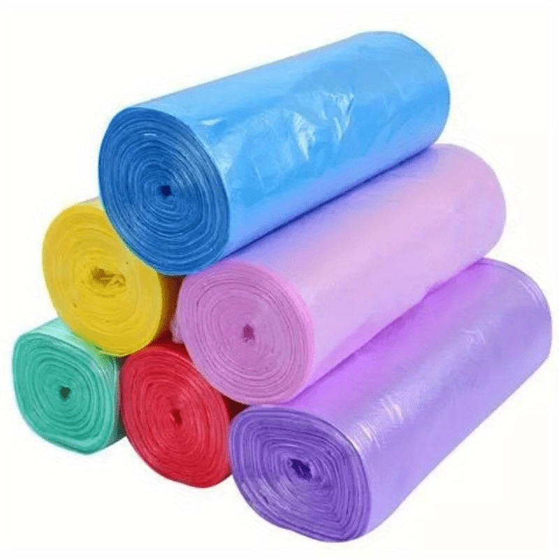 TEMU 6 Rolls/bag 120pcs Color Combination Set Garbage Bag, Household Office Disposable Garbage Bag For Boat Car Home 45 * 50cm/17.72 * 19.69inch