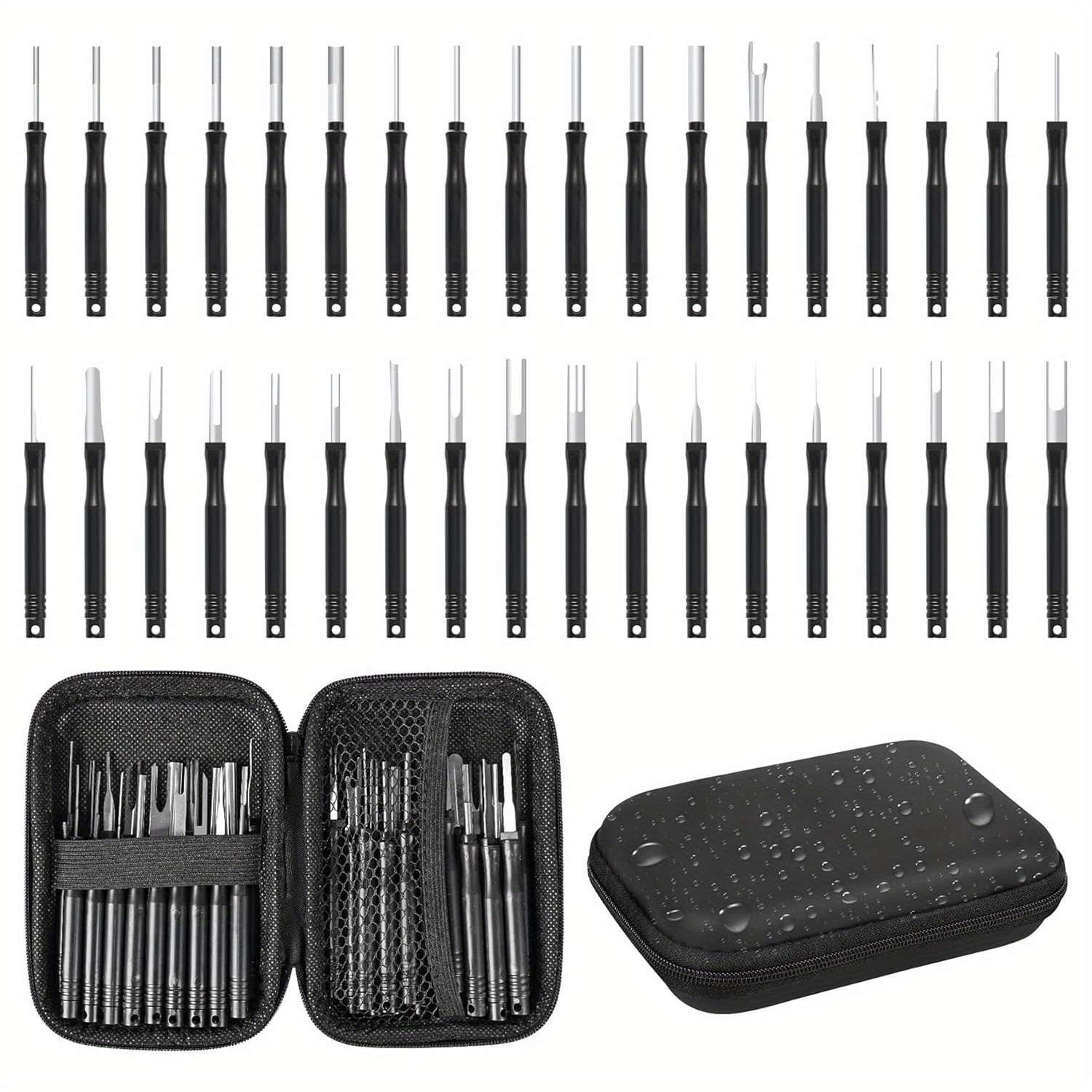 

36-piece Automotive Terminal Removal Tool Kit With Waterproof Case - Complete Pin Extractor Set For Cars & Household Devices, Insulated Material