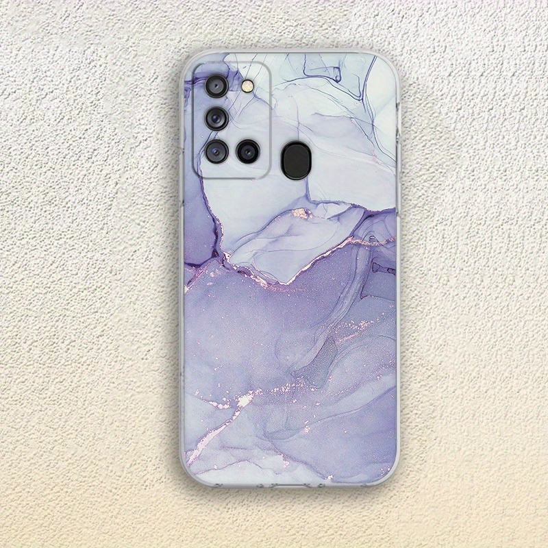 TEMU Phone Case - Stylish Transparent Phone Case With A Marble Design For For Galaxy Models, Shock-proof And Anti-fall Protection