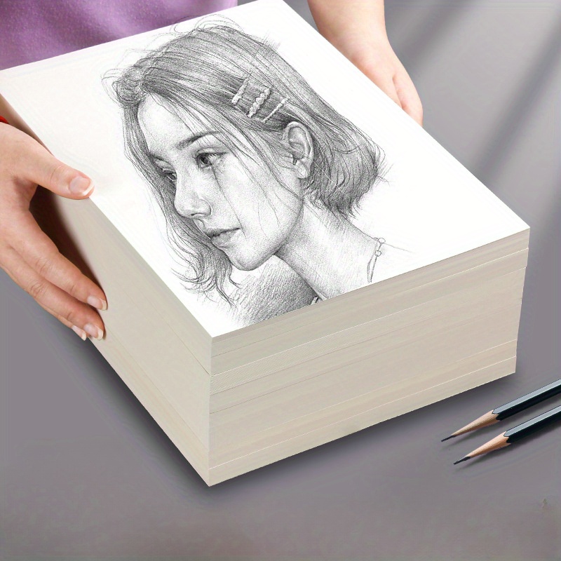 

50pcs Premium Sketch & Watercolor Paper - Ideal For Artists, Students & Back-to-school Supplies