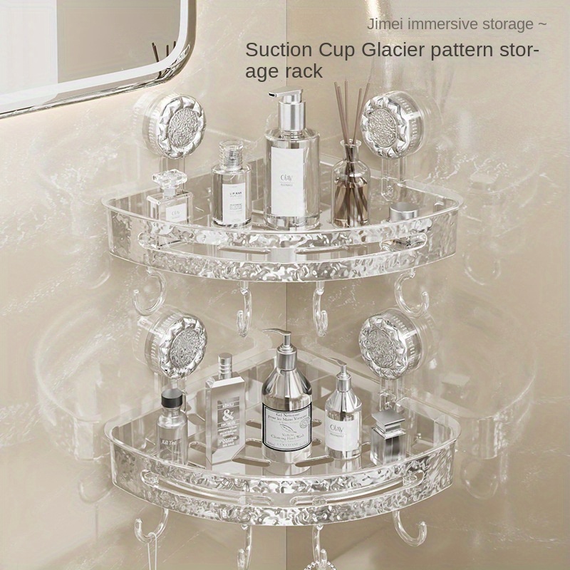 

Easy-install Triangle Suction Cup Shelf For Bathroom & Toilet - No Drilling Required, Wall-mounted Organizer