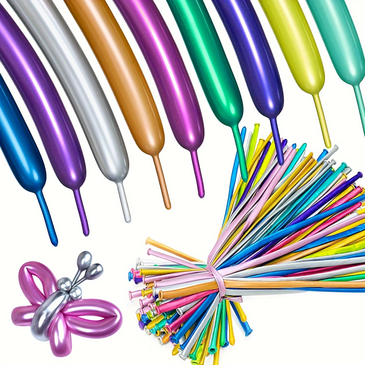 

100 Vibrant Metallic Balloons: Perfect For All Occasions - No Electricity Needed