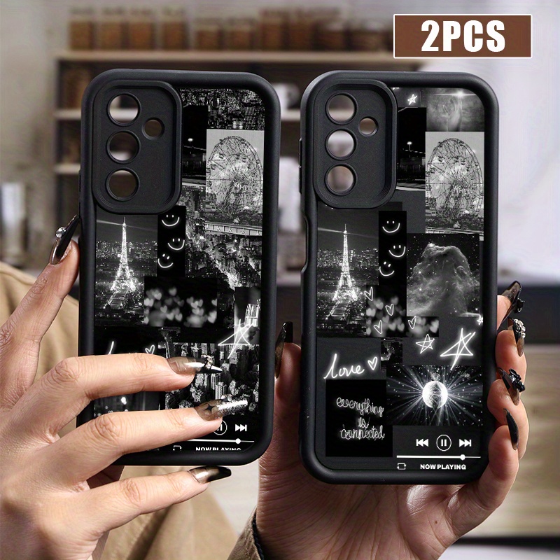 TEMU [2pcs Cases] Luxury Silicone Phone Case For Galaxy S24 Ultra S23 Plus S22   S21 S20 Fe S10 A72 A54 5g A51 A33 A32 A23 A53 A52 A52s A15 A14 A13