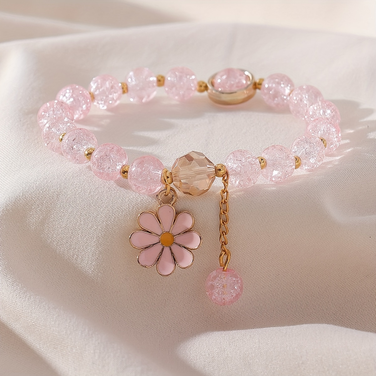 Petit CD Lucky Charms-armband Zilverkleurig metaal met een witte harsparel en zilverkleurige