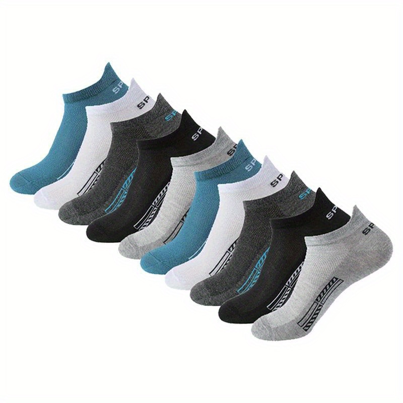 

10 Pairs Men's Short Socks Crew Ankle High Quality Breathable Mesh Sports Casual Women Summer Low-cut Thin Sock For Male