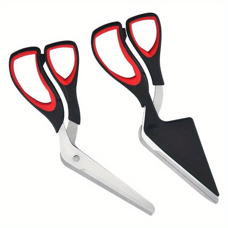 

Ergonomic Stainless Steel Pizza Scissors With Detachable Blade - Multifunctional Kitchen Tool For Restaurants & Home Use, Black & Red