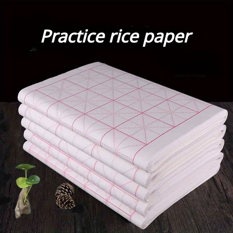 

Calligraphy Practice Rice Paper With Grids For Chinese Characters Writing, Half-raw Xuan Thickened Sheets With Guideline Patterns