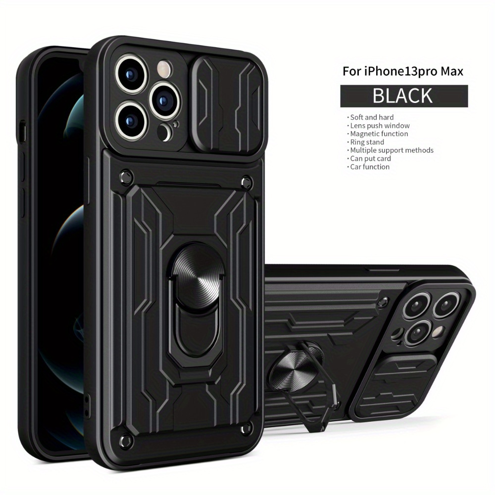 

Rugged Military-grade Protective Case With Ring Holder Kickstand, Full-body Shockproof Hard Pc Cover For Iphone Se/7/8/x/xr/xs/11/12/13/14/15 Series, Ideal Gift For Holidays & Birthdays