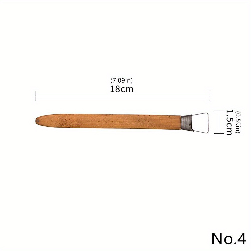 Image of Pottery Clay Scraper Tool Widen Sawtooth Clay Texture Tool Paste Amending Tool Ceramic Sculpture Clay Plastic Bamboo Handle