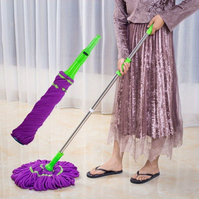 

Easy- Twisted Mop With Stainless Steel Handle - Hands-free Washing, Extendable & Absorbent Cloth For Effortless Floor Cleaning