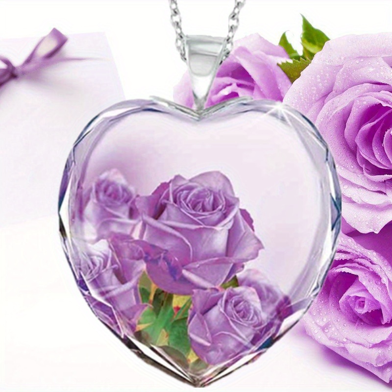 heart rose necklace sold on Temu United States