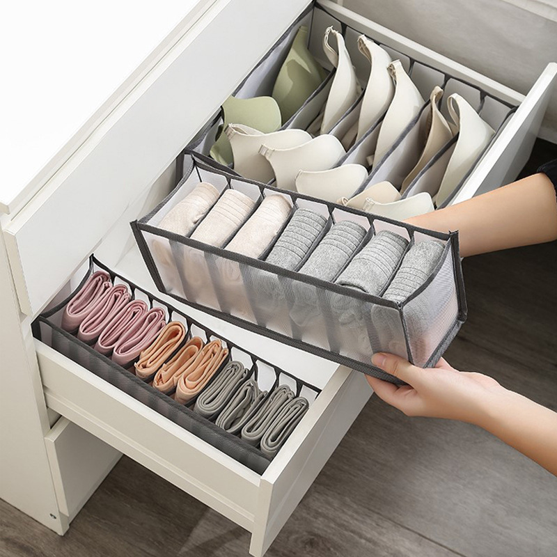 

Canvas Drawer Organizer Set For Underwear, Socks, And Bras - Portable, Foldable Wardrobe Storage Bins With Separate Compartments