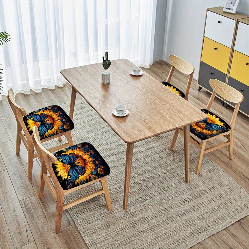

Jit, 2/4/6pcs/modern Creative Sunflower Butterfly Chair Cushion Elastic Chair Cover Restaurant Home Chair Cover Table Chair Cover