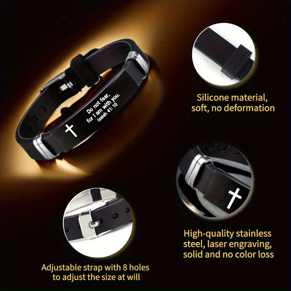 Adjustable Christian Scripture Bracelet for Men