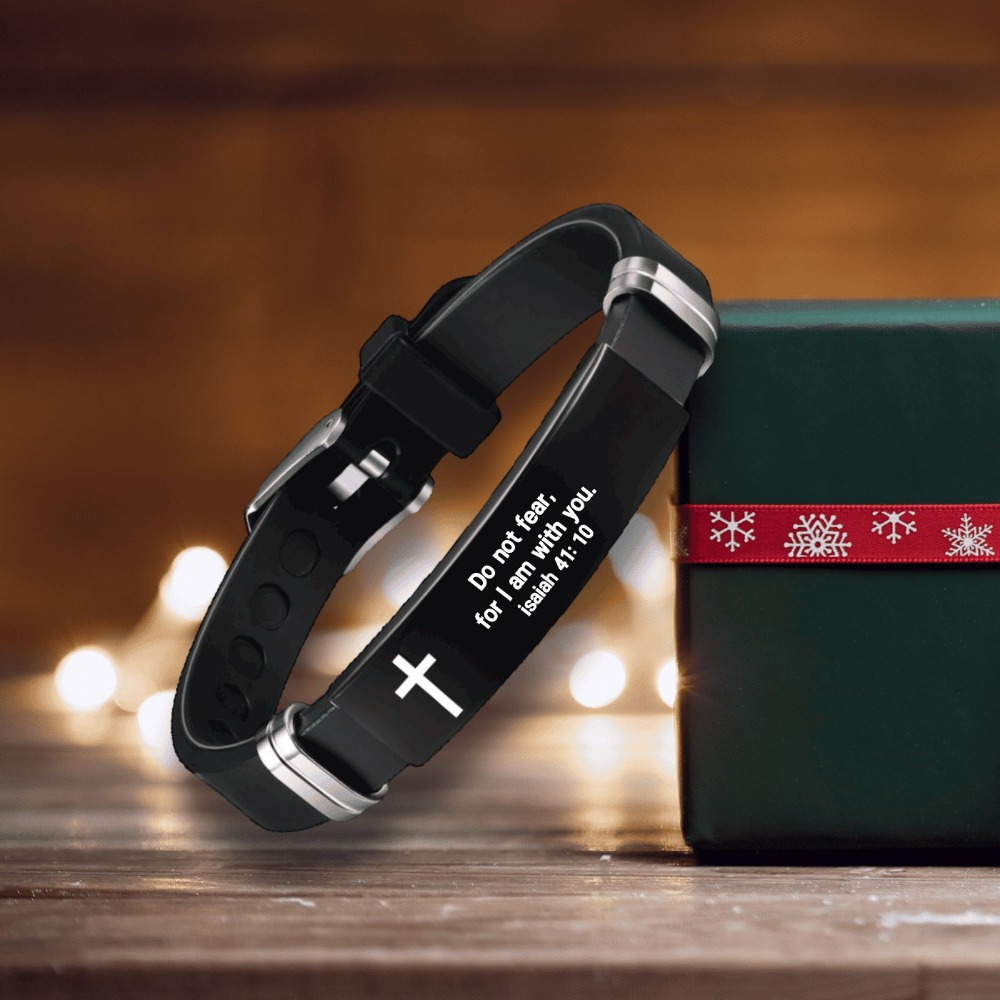 Adjustable Christian Scripture Bracelet for Men