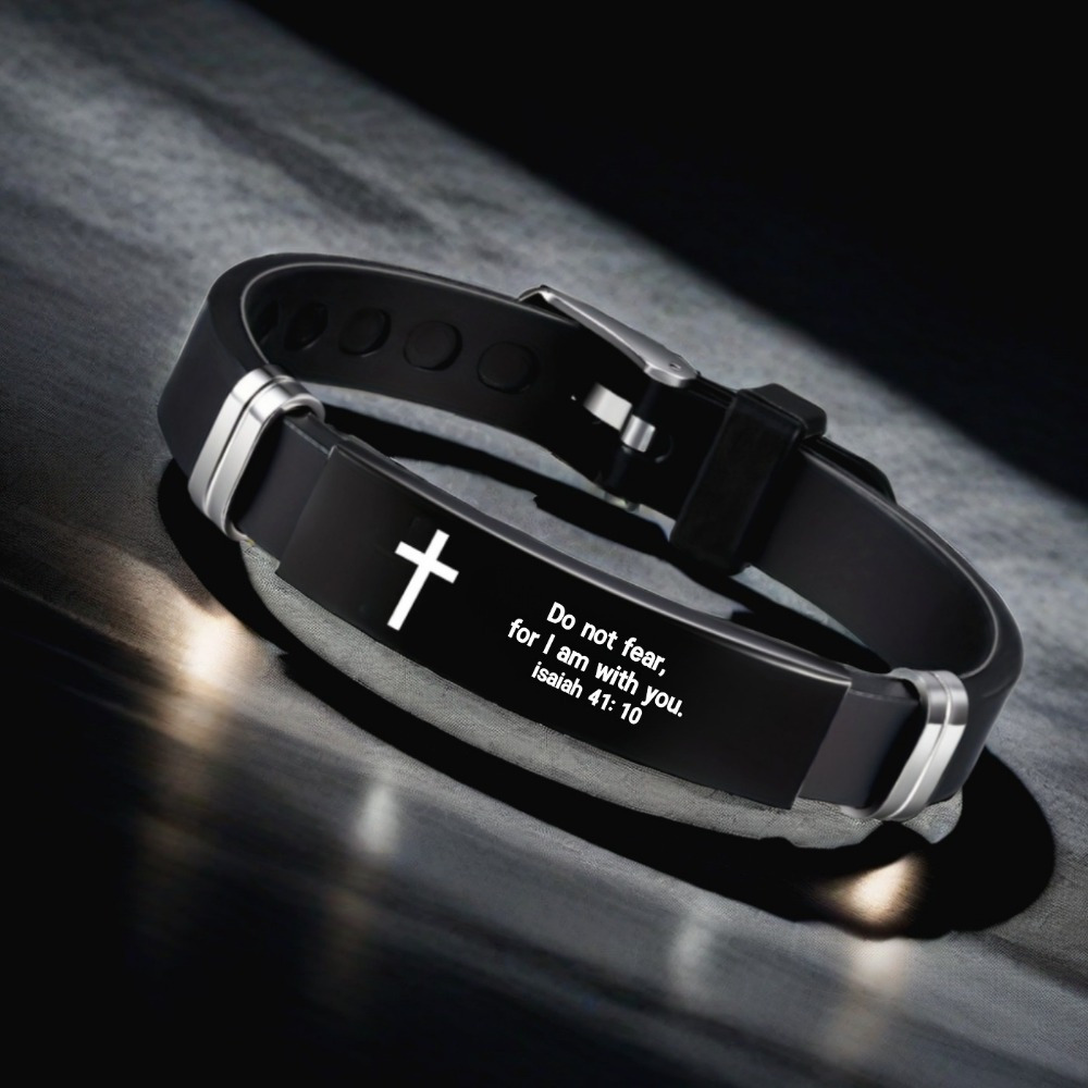 Adjustable Christian Scripture Bracelet for Men