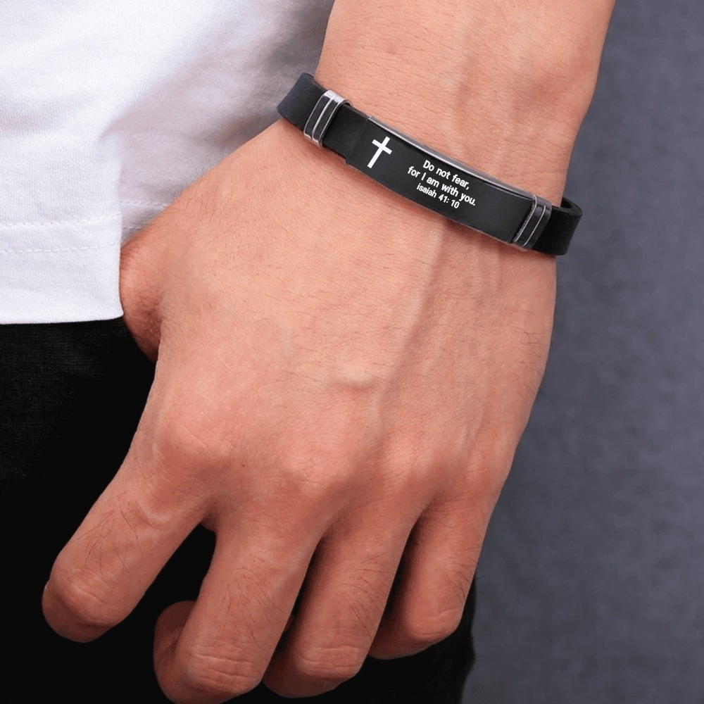 Adjustable Christian Scripture Bracelet for Men