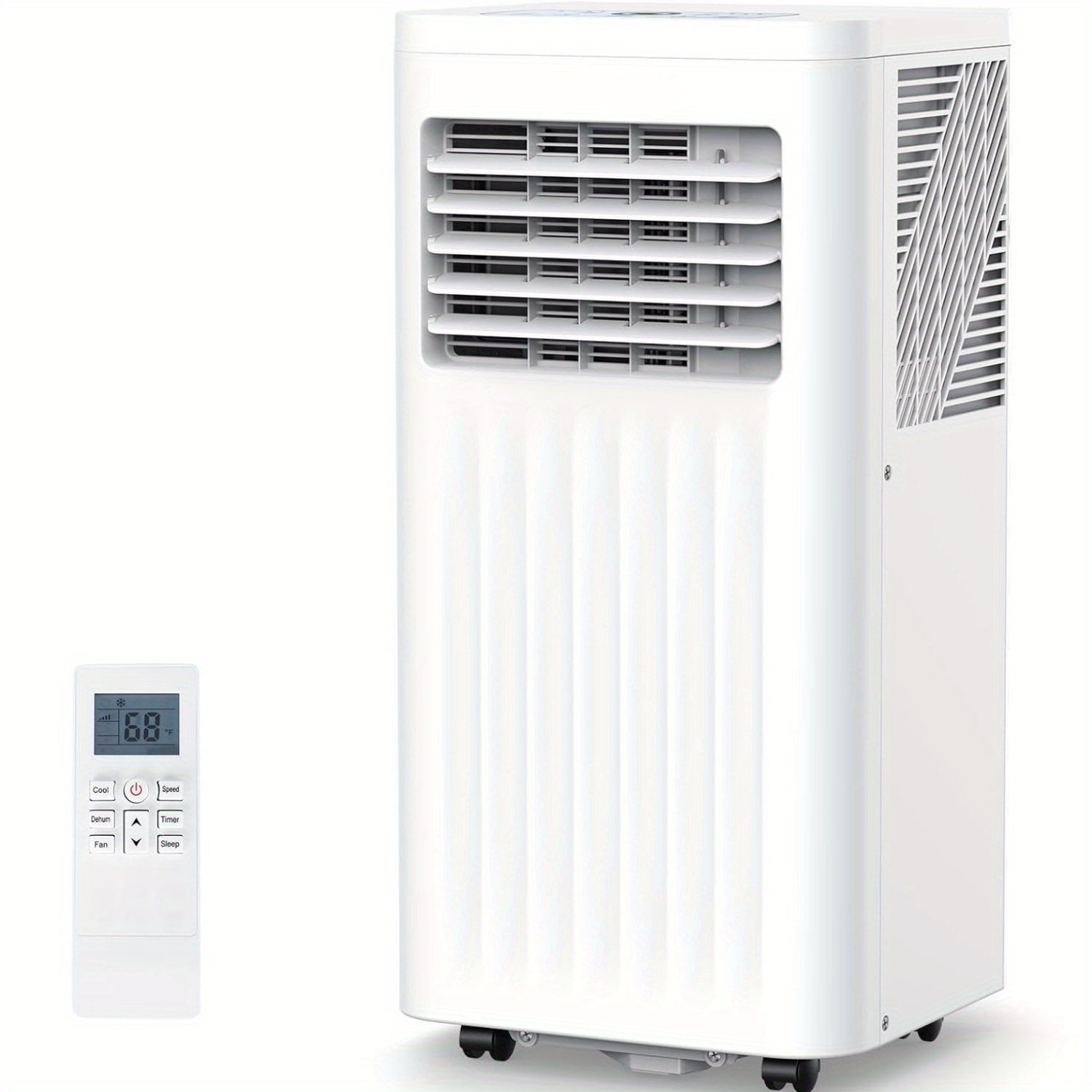 

10, 000 Btu Portable Air Conditioners, Cools Up To 450 Sq.ft With Remote, 4 Modes Room Air Conditioners With Digital Display/swivel Wheels/installation Kits/24h Timer, White