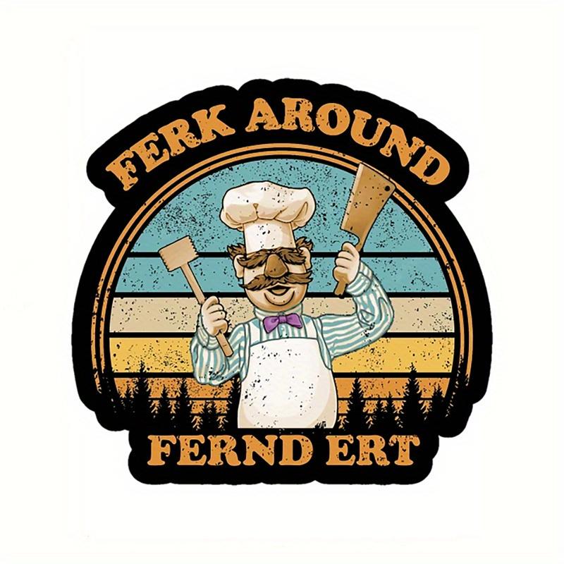 

Qf239-swedish Chef Embraces Adventure - High-quality, Weatherproof Stickers For Cars, Laptops, Water Bottles & More - Fun, Designs For Vehicles