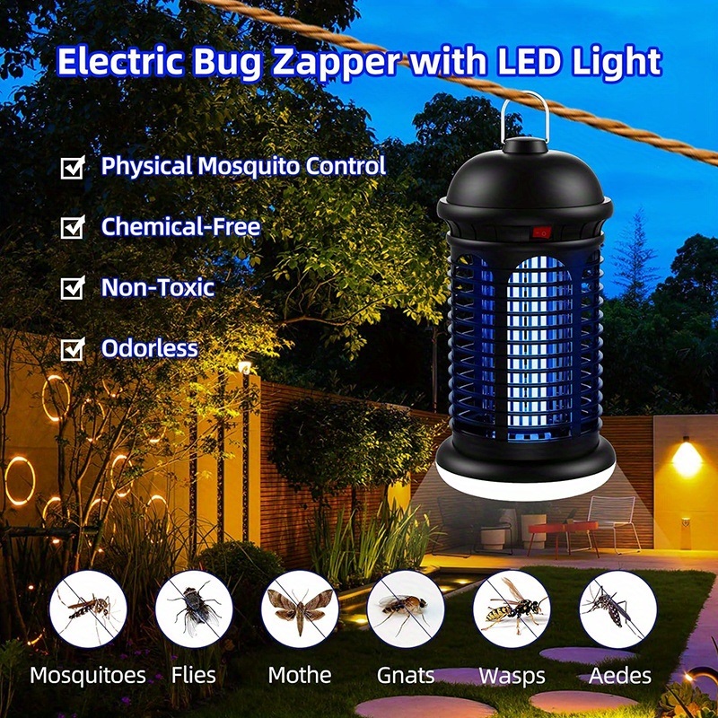 

Bug Zapper Mosquito Killer Portable Mosquito Repellent Outdoor Indoor Led Lantern Bug Zapper Camp Light For Home, Backyard, Patio (black)