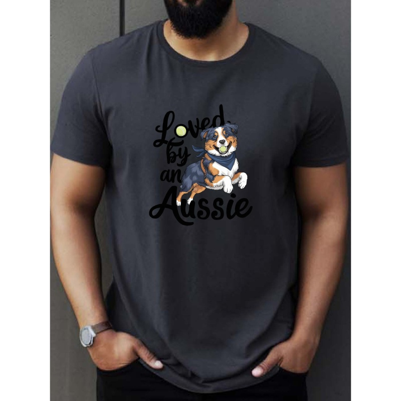 

loved By An " Print Crew Neck T-shirt For Men, Casual Short Sleeve Top, Men's Clothing For Summer Daily Wear