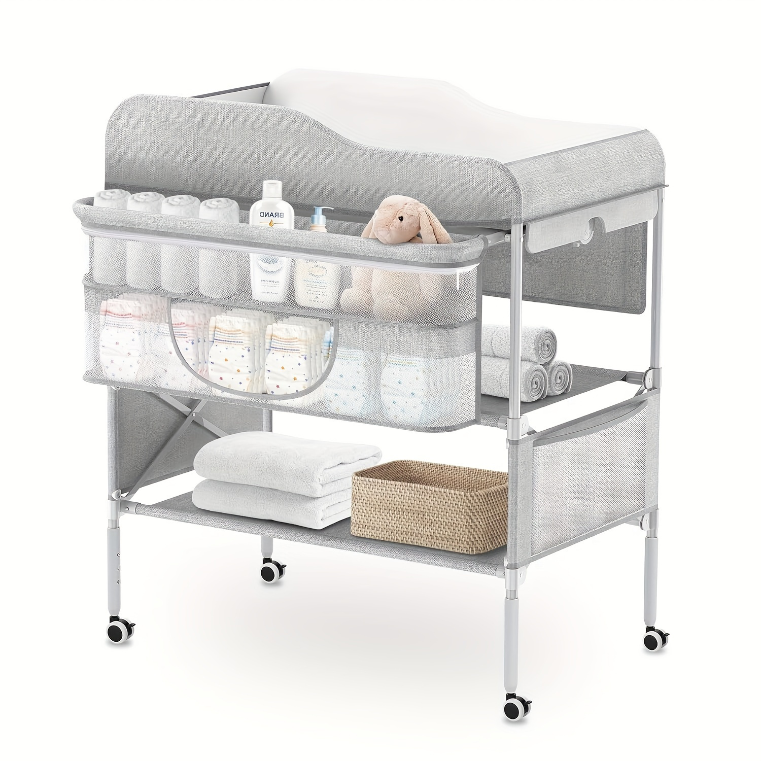 

Rapidfold Height Adjustable Diaper Changing Station - Portable & Waterproof, Ultra-durable Pad Topper For Convenient, Hassle-free Changing