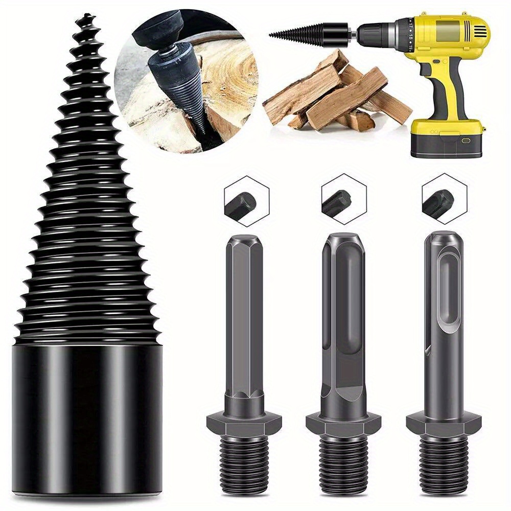 

High Speed Twist Firewood Drill Bit Wood Splitter Screw Splitting Cone Driver Us