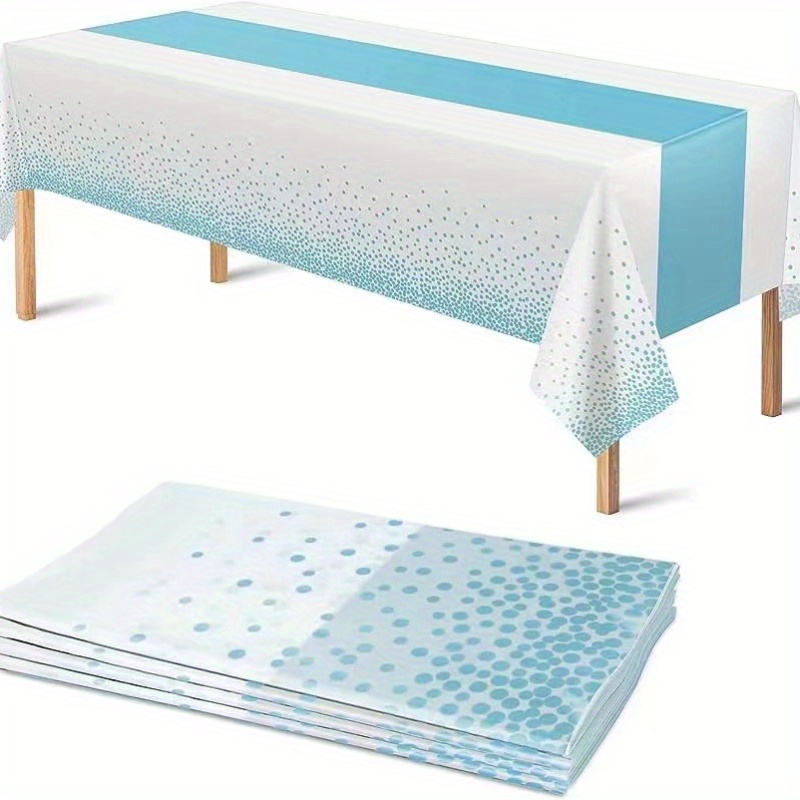 

Festive Blue And Golden Disposable Plastic Tablecloth With Raindrops For Birthday & Wedding Parties - Perfect For Unforgettable Celebrations