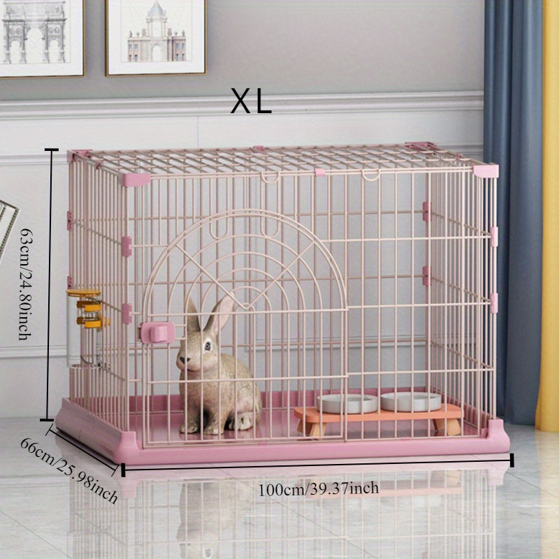 Large Pink Rabbit House Easy Assembly, Extra Large Rabbit Cage