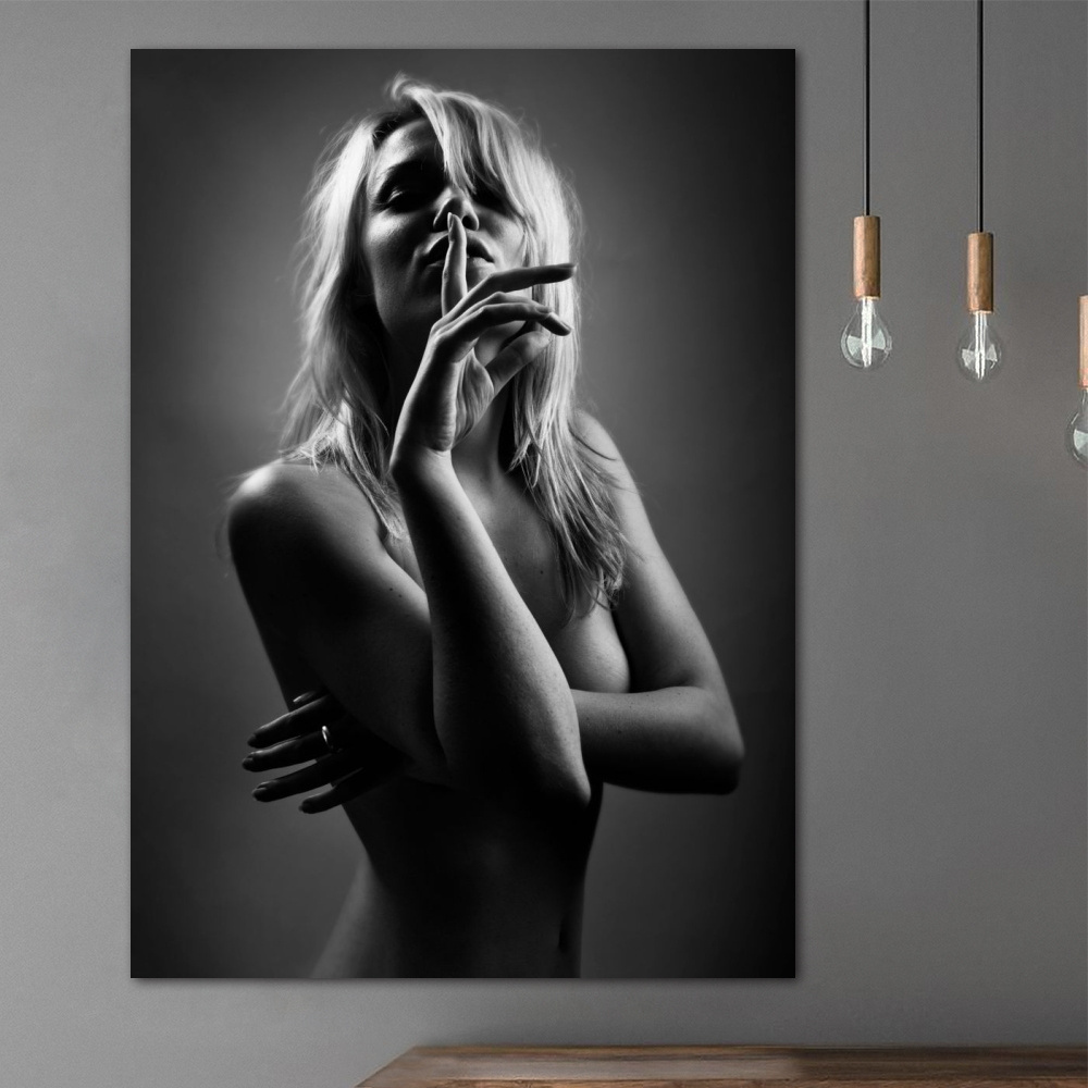 

Elegant Canvas Wall Art Print, High-quality Monochrome Female Portrait Poster For Living Room, Bedroom, Office & Cafe Decor - Home Decoration Gift Idea, 1pc Canvas Print